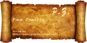 Paur Zomilla névjegykártya